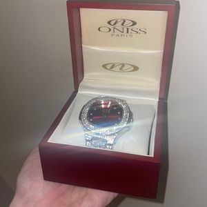 All Diamond Watch with Red Face.